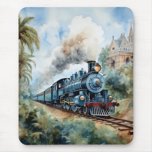 Mal Landschaft mit einem viktorianischen Zug Mousepad (Vorne)