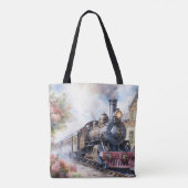 Mal Landschaft mit einem viktorianischen Zug Tasche (Rückseite)