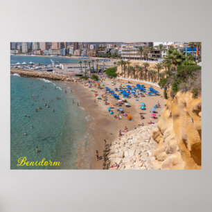 Mal Pas Beach, Benidorm, Costa Blanca, Spanien Poster