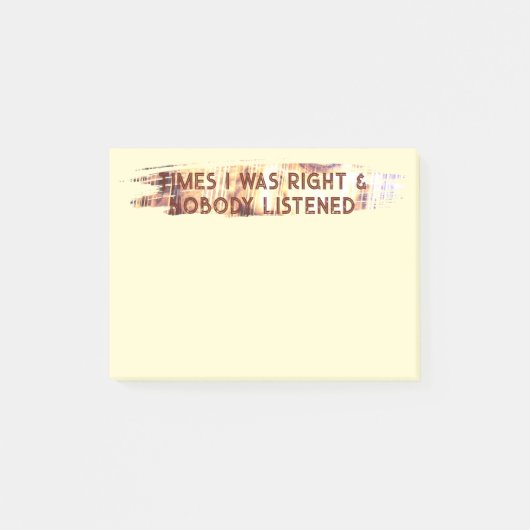 MAL WURDE ICH RECHT BEHALTEN POST-IT KLEBEZETTEL (Vorderseite)