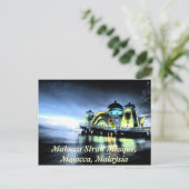 Malacca Strait Moschee, Malacca, Malaysia Postkarte (Stehend Vorderseite)