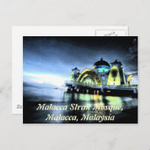 Malacca Strait Moschee, Malacca, Malaysia Postkarte (Vorne/Hinten)