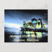 Malacca Strait Moschee, Malacca, Malaysia Postkarte (Vorderseite)