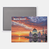Malacca Straits Mosque Malaysia Postcard Magnet (Vorderseite/Rückseite)