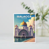 Malacca Straits Mosque Malaysia Postkarte (Stehend Vorderseite)
