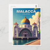 Malacca Straits Mosque Malaysia Postkarte (Vorne/Hinten)