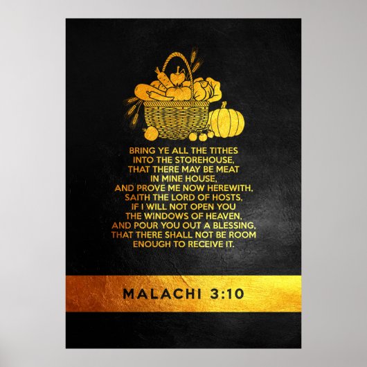 Malachi 3:10 Bibelverse Poster (Vorne)