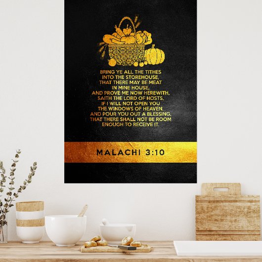 Malachi 3:10 Bibelverse Poster (Küche)