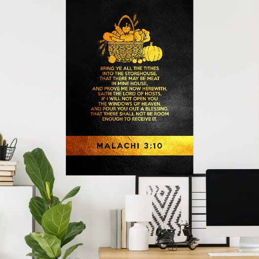 Malachi 3:10 Bibelverse Poster (Heimbüro)