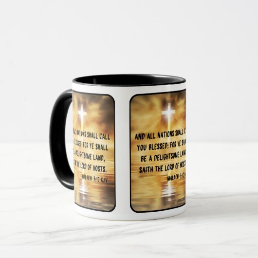 Malachi 3:12 KJV Bible Verse Pic Zweitone Tasse (Vorderseite Links)