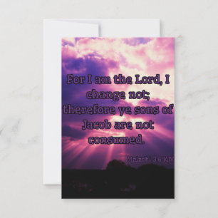 Malachi 3:6 KJV Bibelverse Pic Gruß Karte