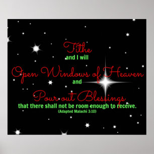 Malachi Bible verse Tithe und ich werde Poster