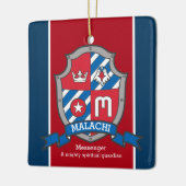 Malachi Name bedeutet Wappen Adlerroter Brauch Keramikornament (Links)