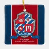 Malachi Name bedeutet Wappen Adlerroter Brauch Keramikornament (Vorderseite)