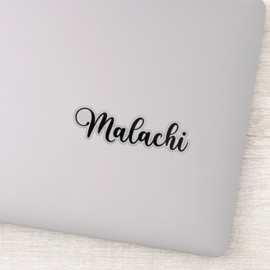 Malachi Name - Handgeschriebene Kalligrafie Aufkleber (Detail)
