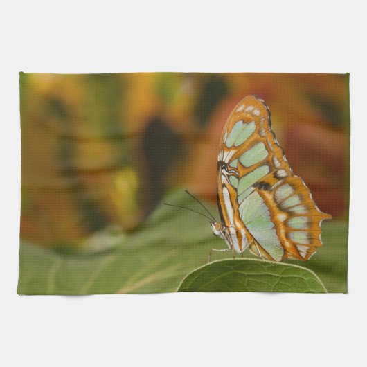 Malachit auf Blättern Geschirrtuch (Horizontal)