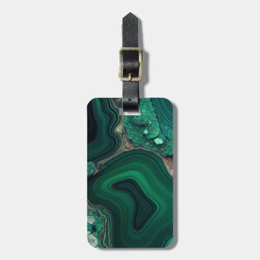 Malachit Cu6CO3(OH)2 Gepäckanhänger (Vorderseite vertikal)