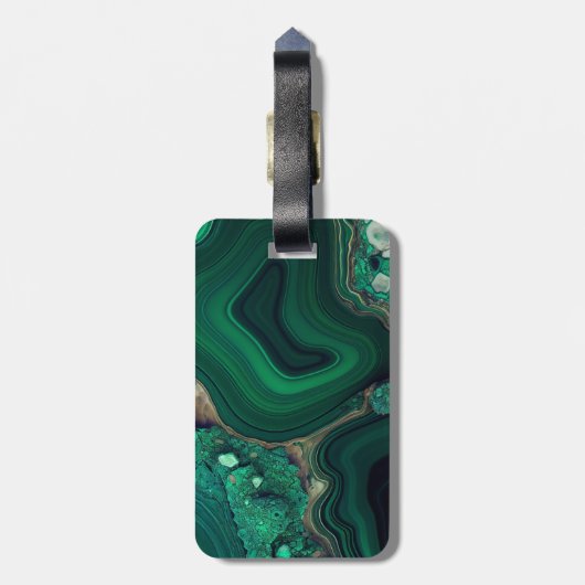 Malachit Cu6CO3(OH)2 Gepäckanhänger (Rückseite vertikal)