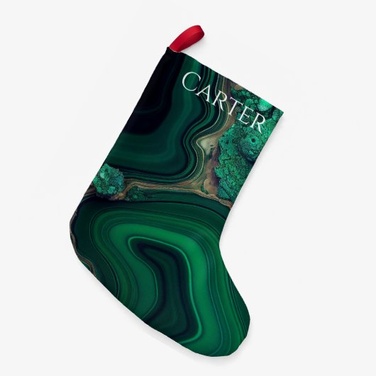 Malachit Cu6CO3(OH)2 Kleiner Weihnachtsstrumpf (Vorderansicht (hängend))