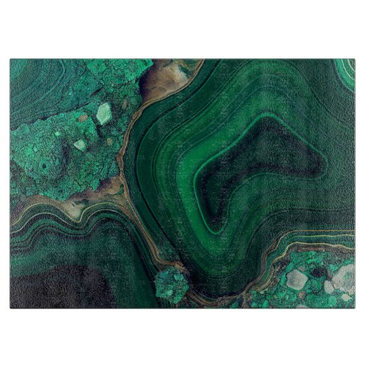 Malachit Cu6CO3(OH)2 Schneidebrett (Vorderseite)
