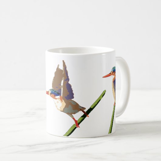 Malachit-Eisvogel-Tasse Kaffeetasse (VorderseiteRechts)