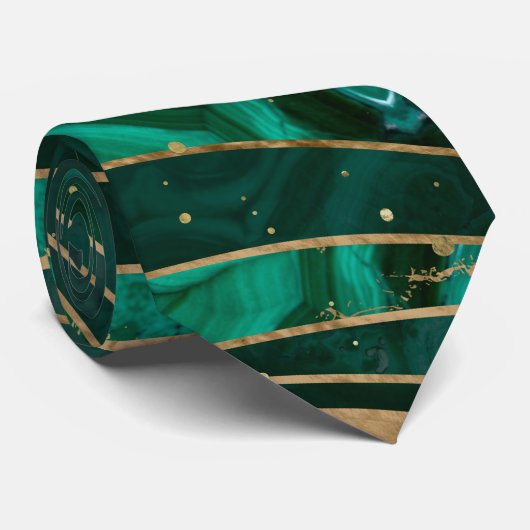 Malachit-gewelltes Profil Krawatte (Gerollt)