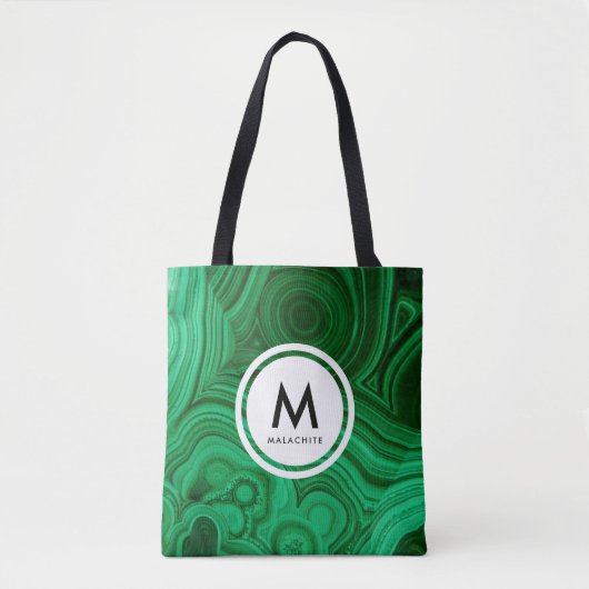 Malachit-Mineral-Monogramm Tasche (Vorderseite)