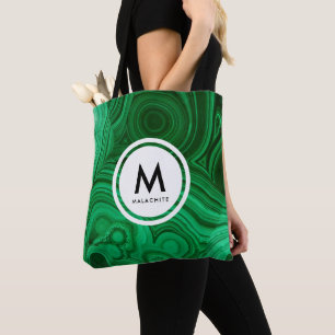 Malachit-Mineral-Monogramm Tasche