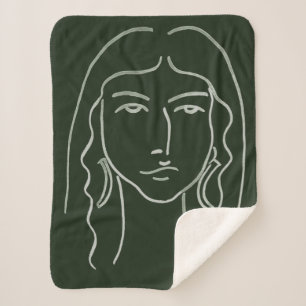 Malachit-Porträt mit dem langen Haar Sherpadecke