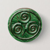 Malachit Triskel Button (Vorderseite)