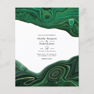 Malachit- und Gold-Schichten-Achat-Hochzeitseinlad Flyer