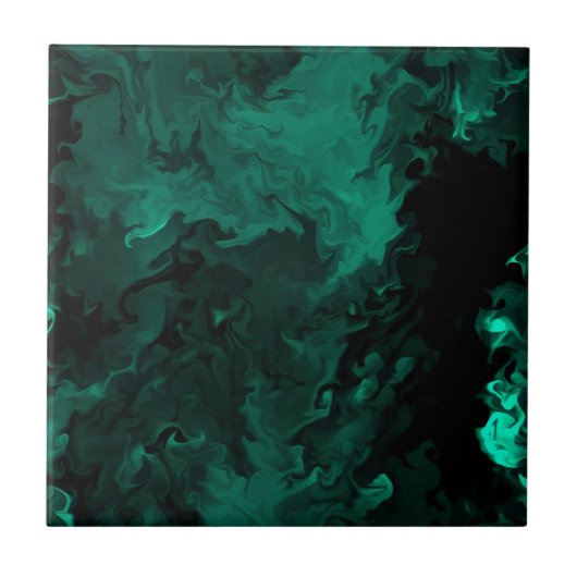 Malachitafeln, zartes Blumenmuster Fliese (Vorderseite)