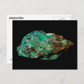 Malachite auf der schwarzen Hintergrundepostkarte Postkarte (Vorne/Hinten)