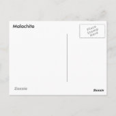 Malachite auf der schwarzen Hintergrundepostkarte Postkarte (Rückseite)