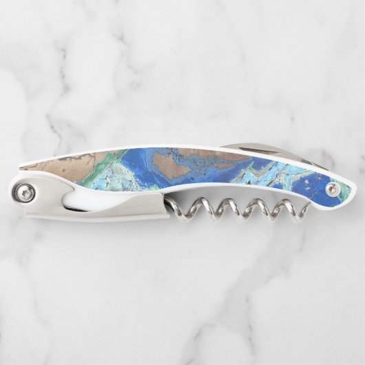 Malachite Azurite Stone Look Kellnermesser (Vorderseite)