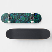 Malachite Azurite Swirl Abstraktes Skateboard (Horizontal)