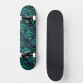 Malachite Azurite Swirl Abstraktes Skateboard (Vorderseite)