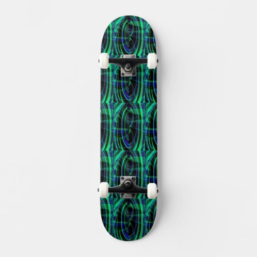 Malachite Azurite Swirl Skateboard (Vorderseite)