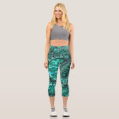 Malachite Fraktal5 Capri Leggings (Vorderseite)