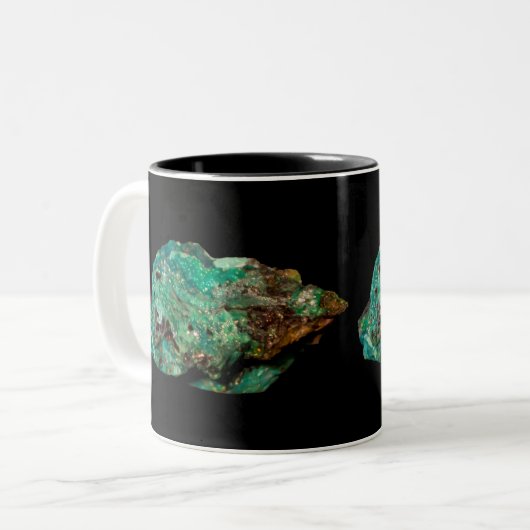 Malachite Green Mineral on Black Background Tasse (Vorderseite Links)