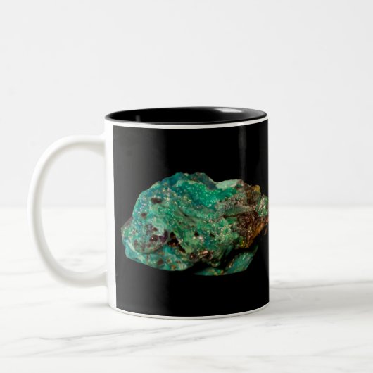 Malachite Green Mineral on Black Background Tasse (Links)