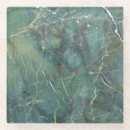 Malachite Grüne Marmor Details Textur Glasuntersetzer (Vorderseite)