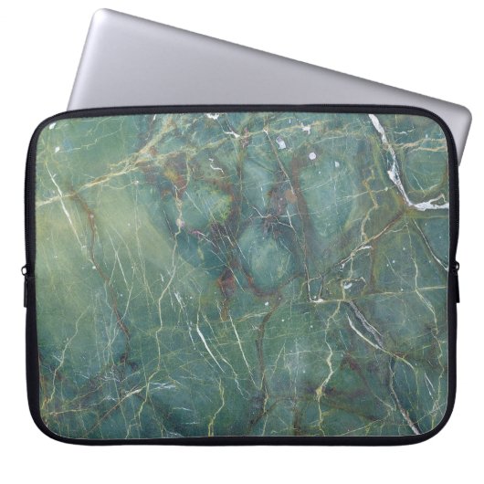 Malachite Grüne Marmor Details Textur Laptopschutzhülle (Vorderseite)