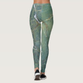 Malachite Grüne Marmor Details Textur Leggings (Rückseite)
