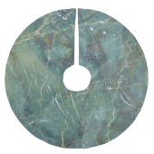 Malachite Grüne Marmor Details Textur Polyester Weihnachtsbaumdecke (Vorderseite)