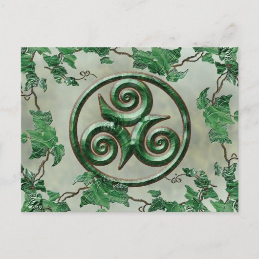 Malachite Ivy Triskel Postkarte (Vorderseite)