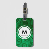 Malachite Mineral Monogram Gepäckanhänger (Vorderseite Vertikal)