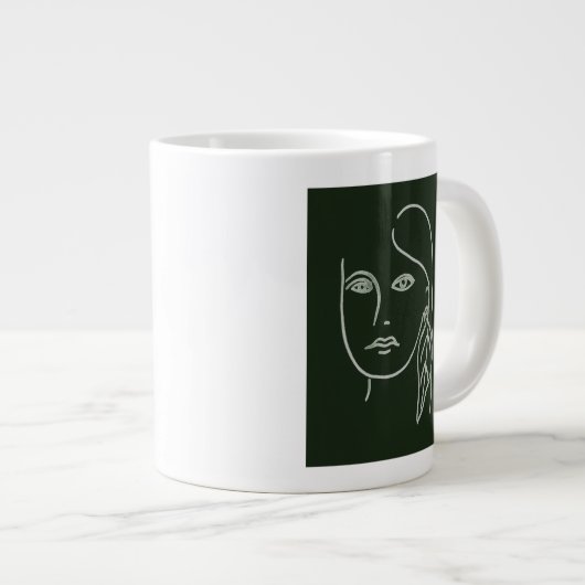 Malachite Portrait Jumbo-Tasse (Vorderseite Rechts)