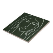 Malachite Portrait mit langer Haare Fliese (Seite)