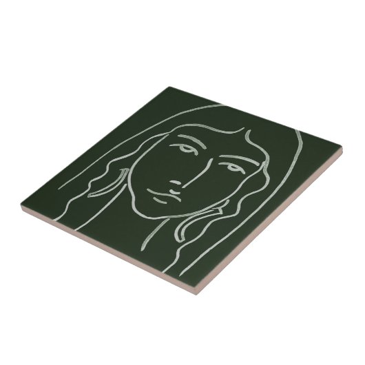 Malachite Portrait mit langer Haare Fliese (Seite)